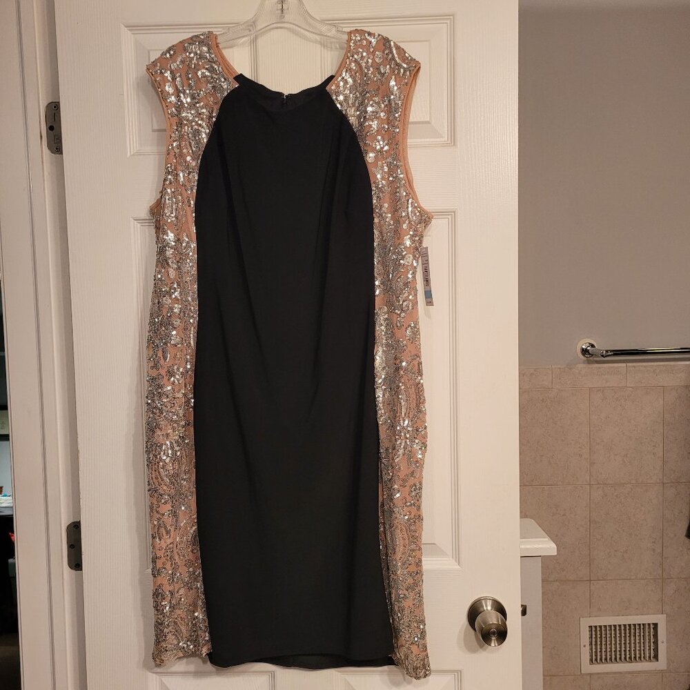 Black and Nude sequined dress
